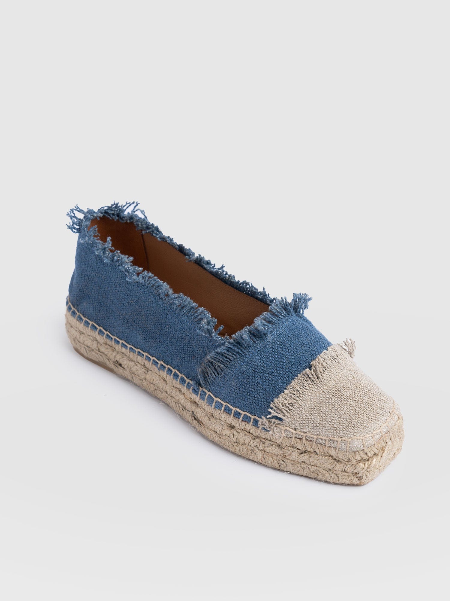 Ivy Frayed Espadrille Pumps Blue